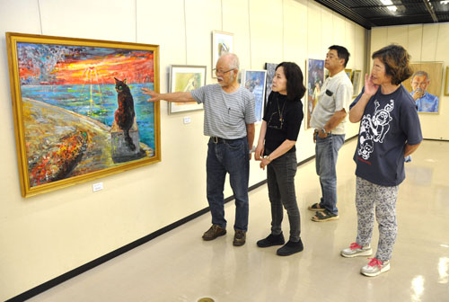 web07◎P説・四日市・市文化会館でよっかいち素描の会絵画展1
