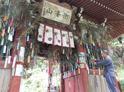 web09_太江寺 子どもらの短冊飾った七夕飾り