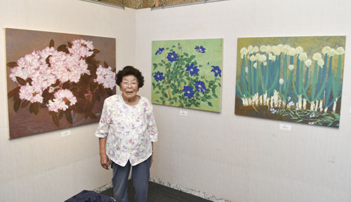 web08◎P説・松尾表具店ギャラリーで喜田川ひさ子さん日本画展
