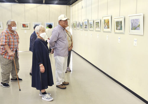 web08◎P説・四日市・市文化会館で三浜水彩画教室作品展