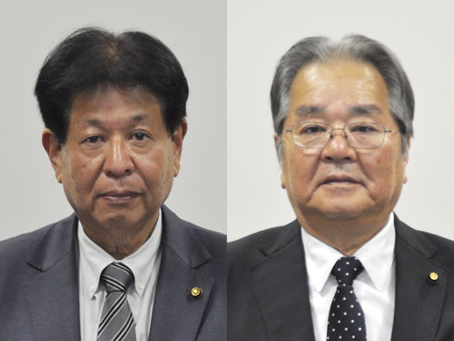 web02◎P説・鈴鹿市・議長に野間氏(→)河尻氏
